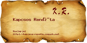 Kapcsos Renáta névjegykártya